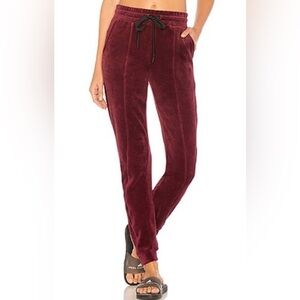 Year of Ours Revolve Womens Velour Drawstring Joggers Maroon Medium Athleisure‎
